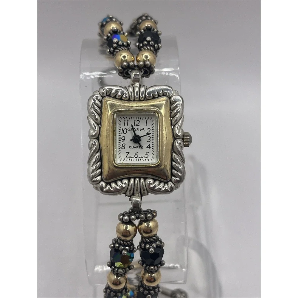 Geneva Women's Watch 23mm Silver Tone Beaded Toggle‎ 6.5